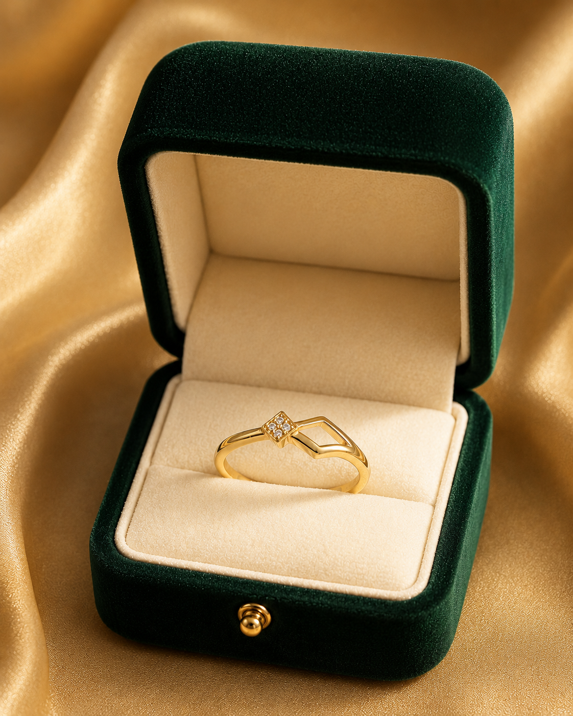 9K Gold Geometric Elegance Ring (Size - 11)