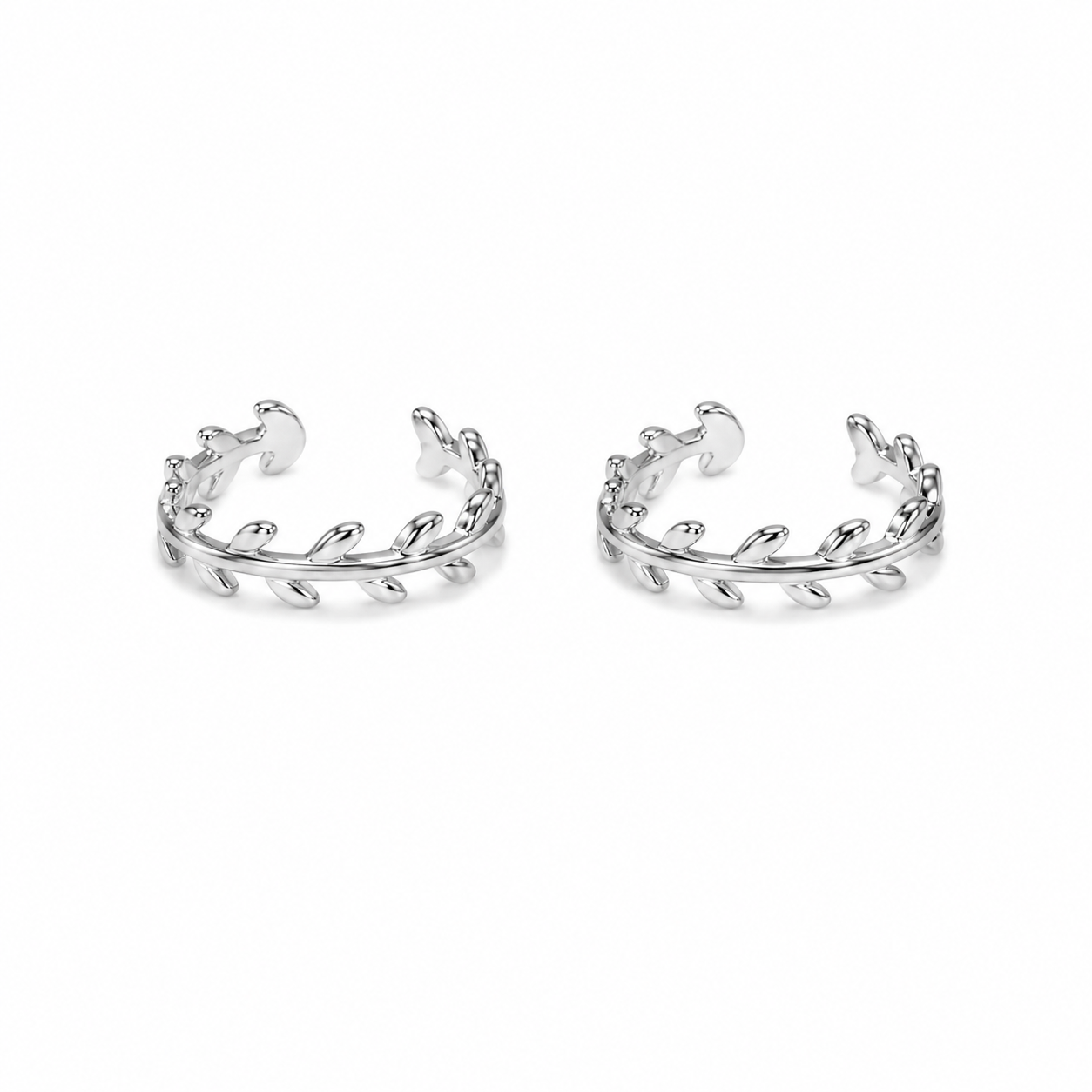 Silver Minimal Leaf Adjustable Toe Ring