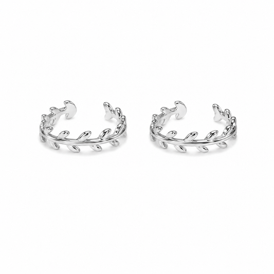 Silver Minimal Leaf Adjustable Toe Ring