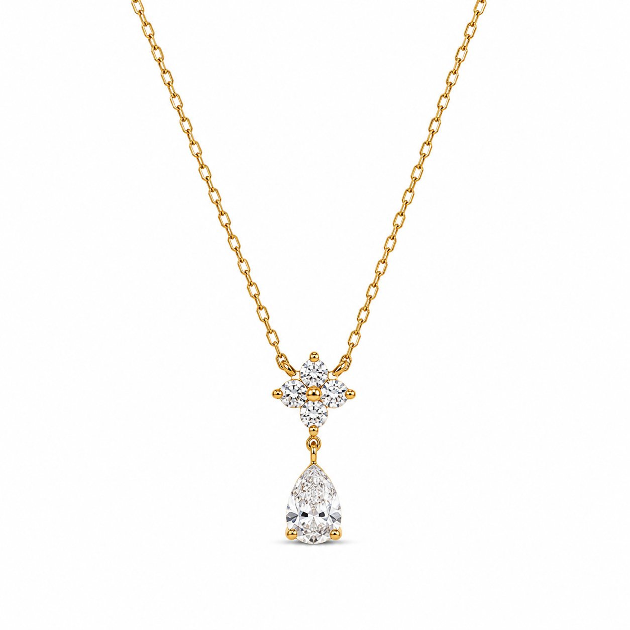 Demi Fine Floral Teardrop Sparkle Necklace