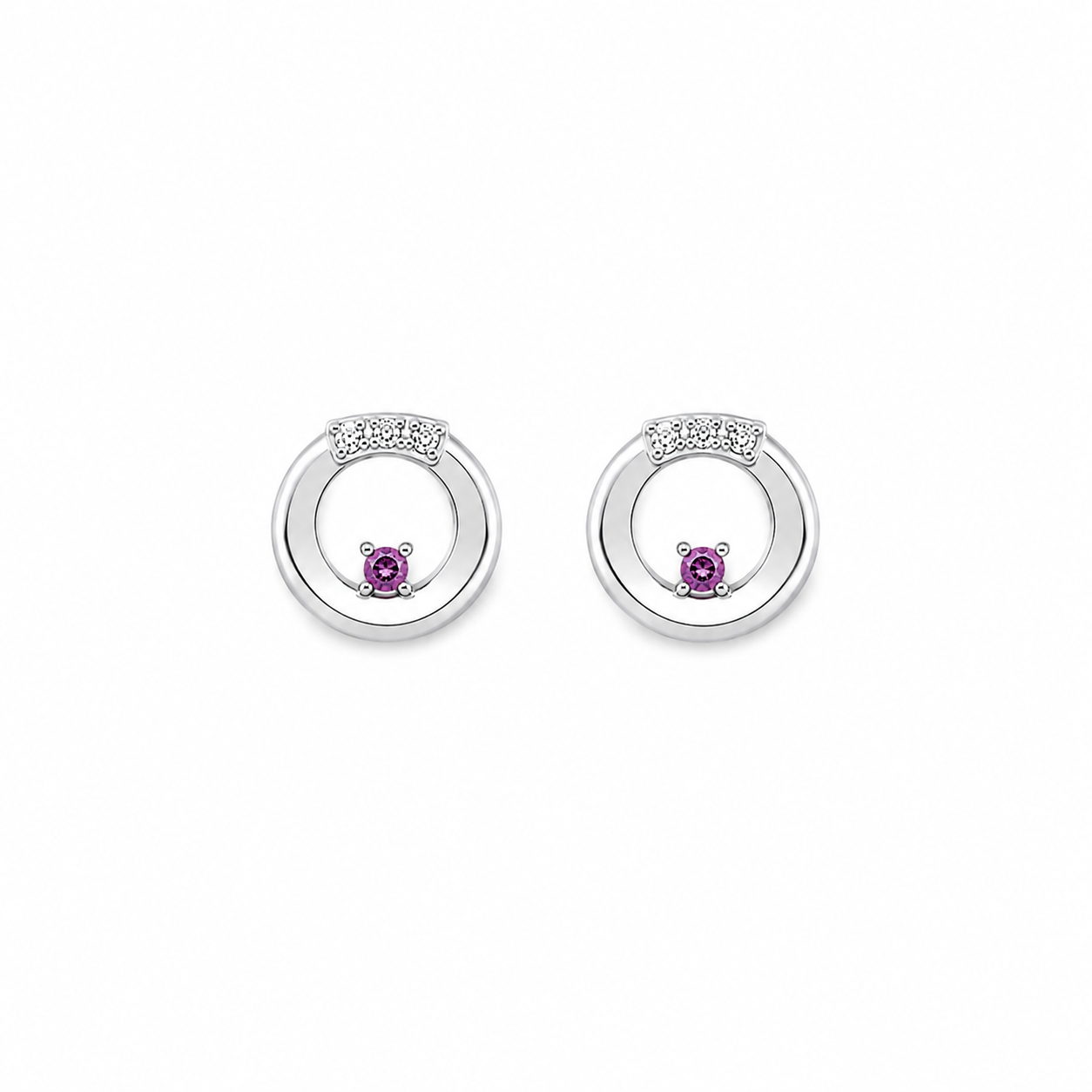Silver Blush Orbit Studs