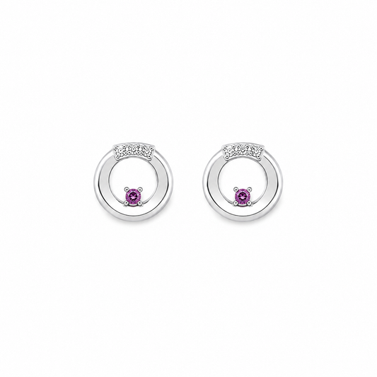 Silver Blush Orbit Studs