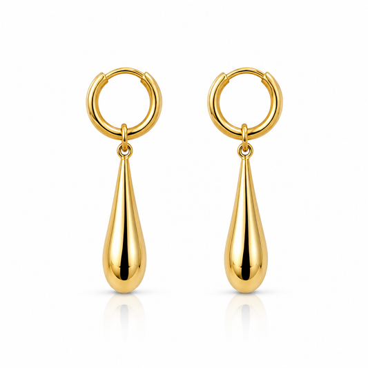 Demi Fine Liquid Gold Drop Hoops