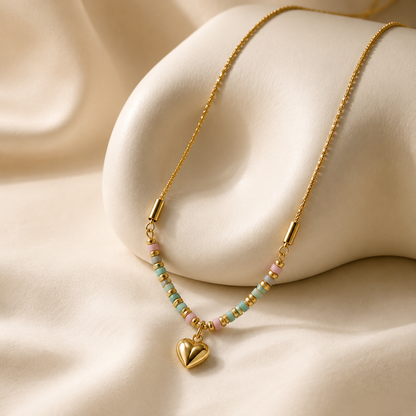 Pastel Heart Charm Necklace
