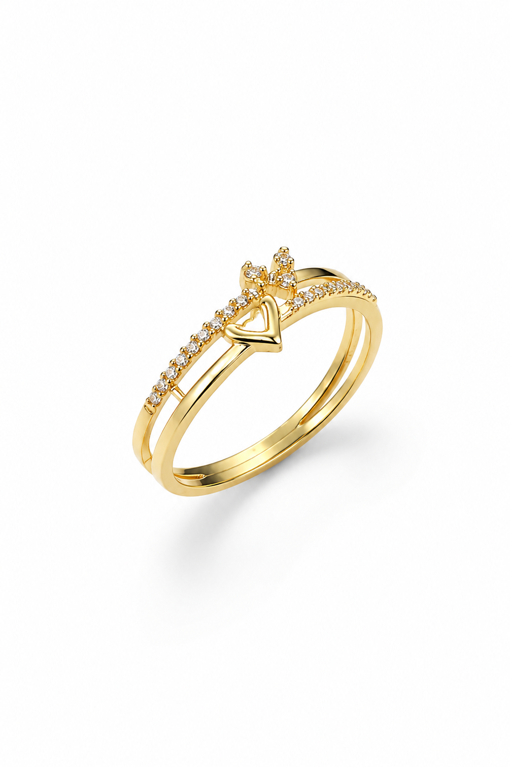 9K Gold Sparkling Ring (Size - 14)