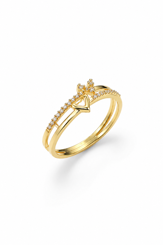 9K Gold Sparkling Ring (Size - 14)