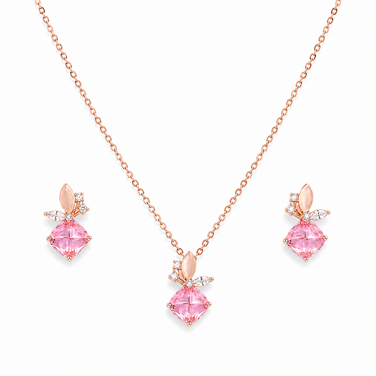 925 Silver Pinkora Bloom Set