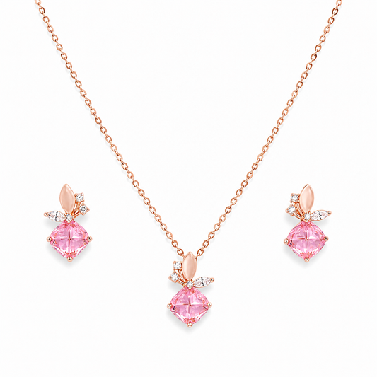 925 Silver Pinkora Bloom Set