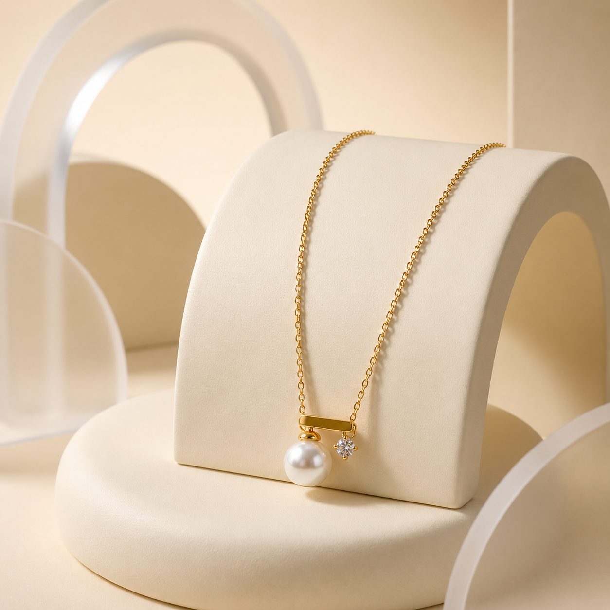 Demi Fine Pearl & Solitaire Drop Necklace