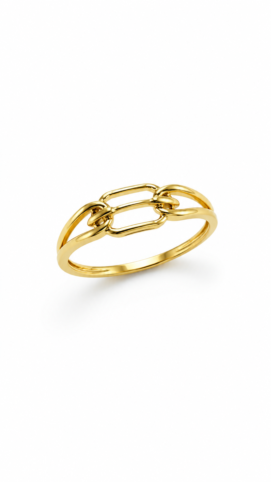 9K Gold Chain Link Ring (Size - 13)