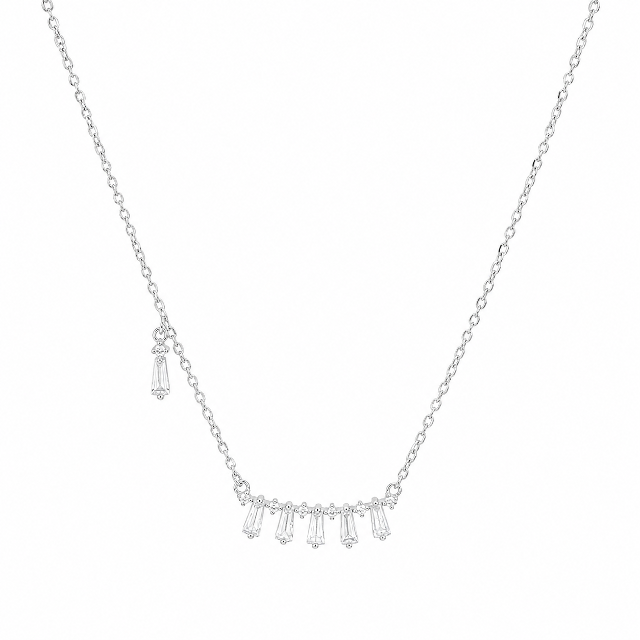 925 Silver Luxury Linear Spark Necklace