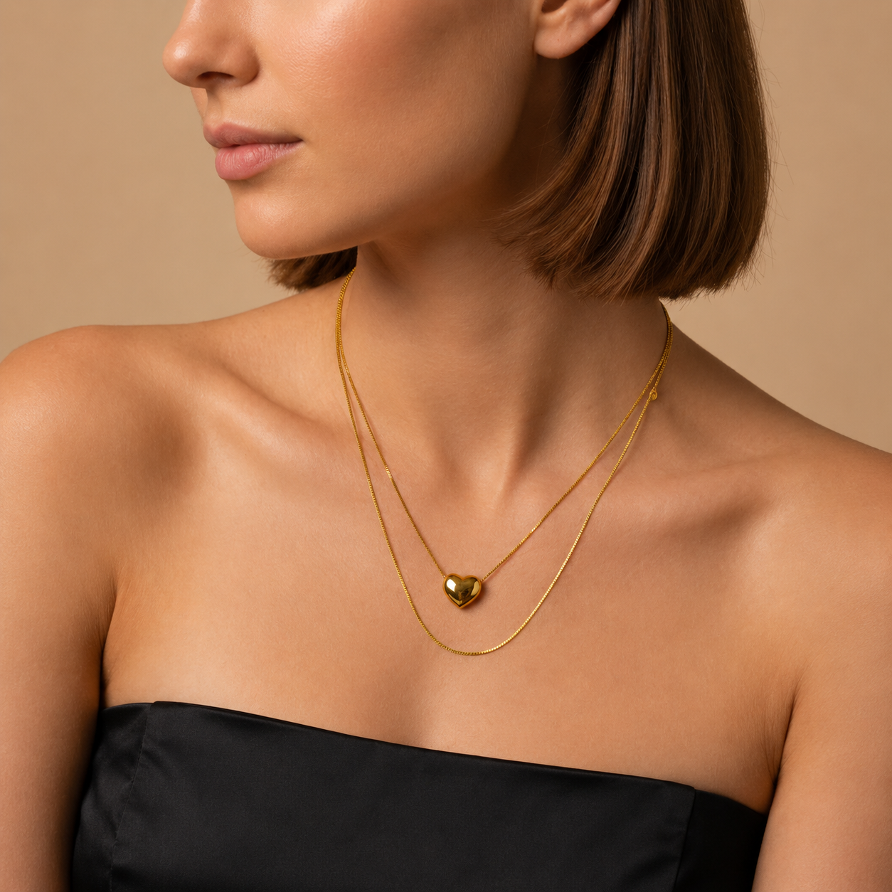 Demi Fine Golden Heart Layered Necklace