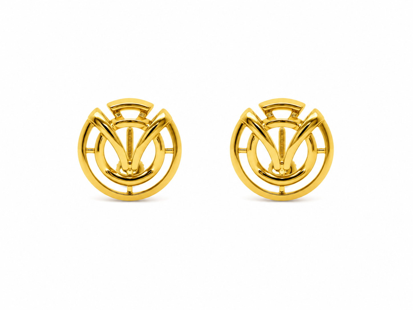 9K Gold Monogram Stud Earrings