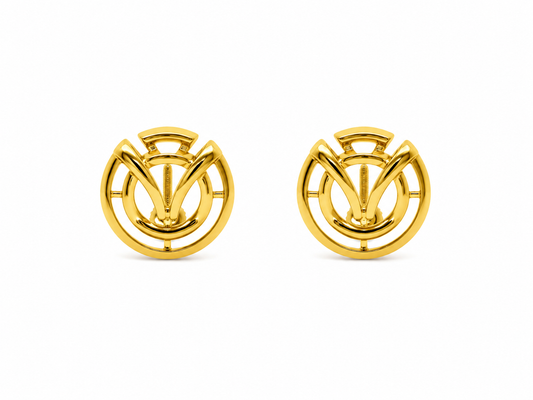 9K Gold Monogram Stud Earrings