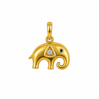 9K Gold Lucky Elephant Diamond Pendant
