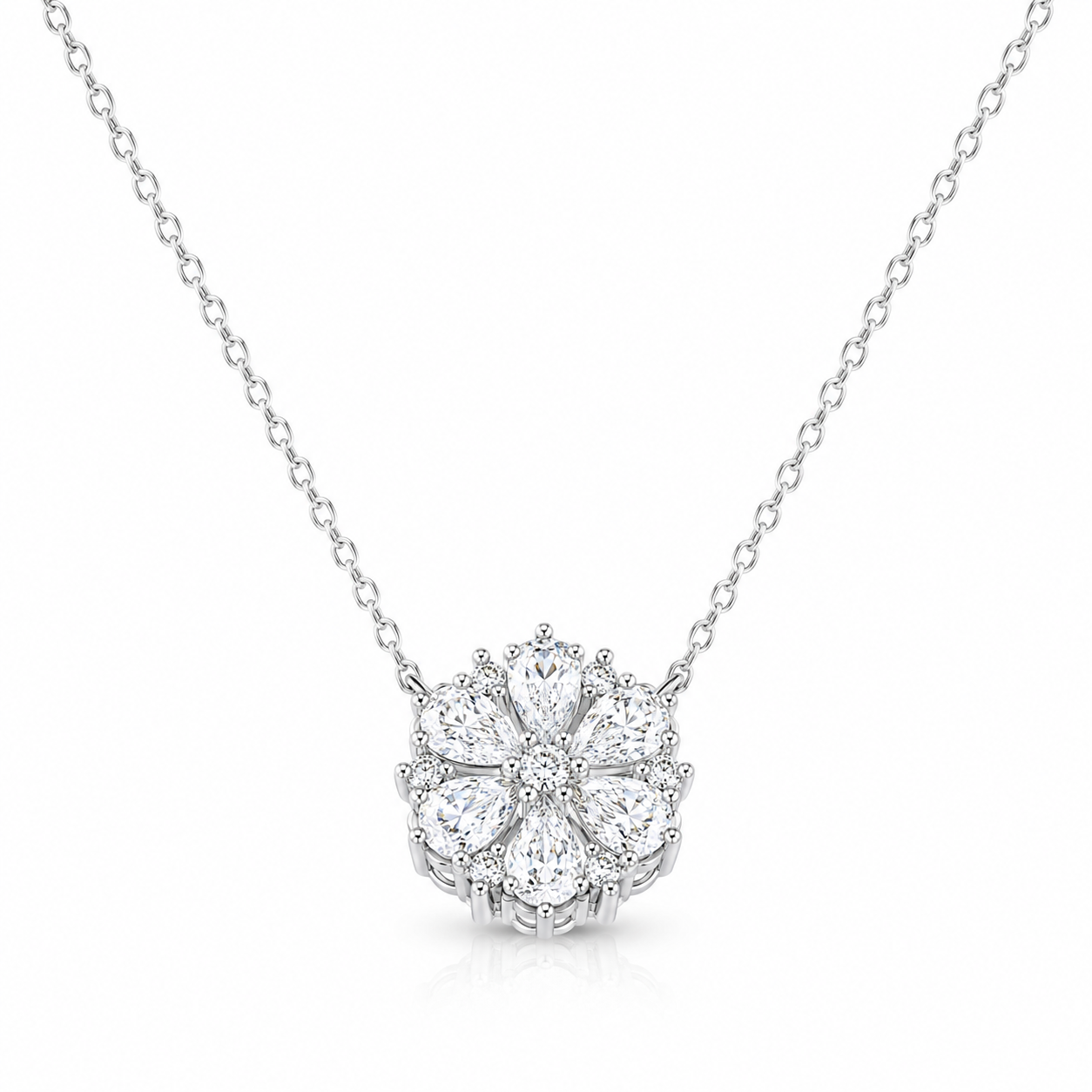 Silver Eternal Flower Shine Sterling Silver Necklace