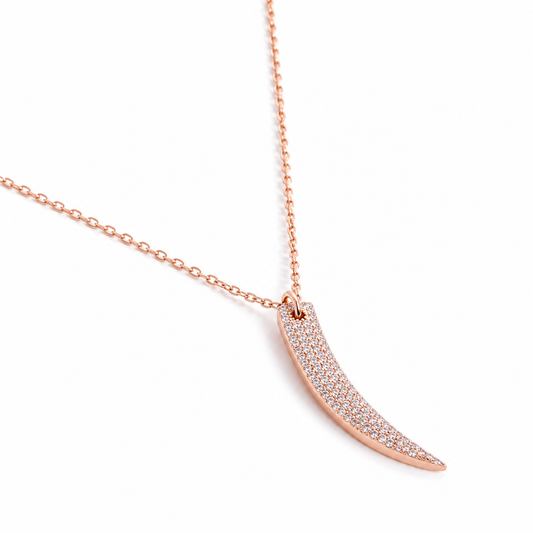 Silver Grace Curve Rose Gold Necklace