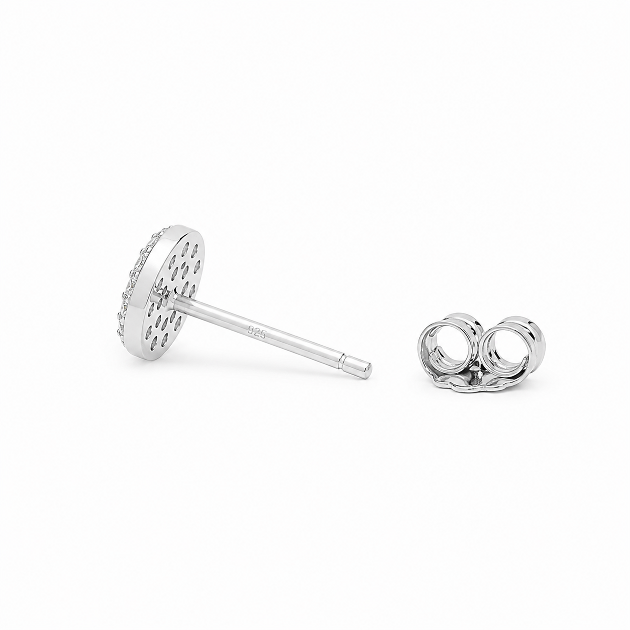 Silver Everlasting Shine Round Studs