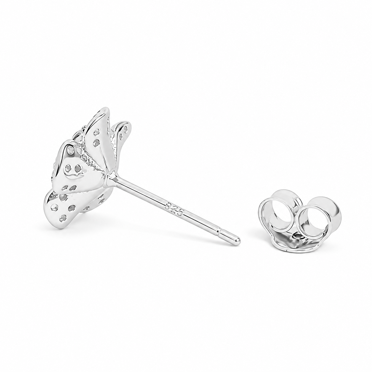 Silver Mini Flower Spark Studs