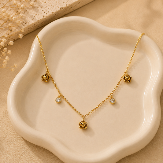 Golden Bloom Station Necklace