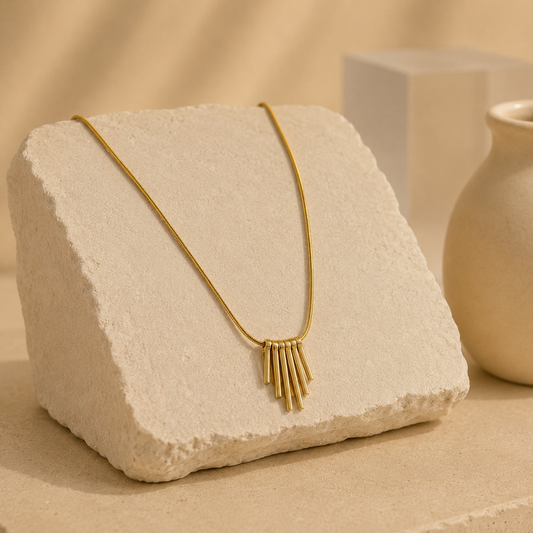 Radiant Cascade Bar Pendant Necklace