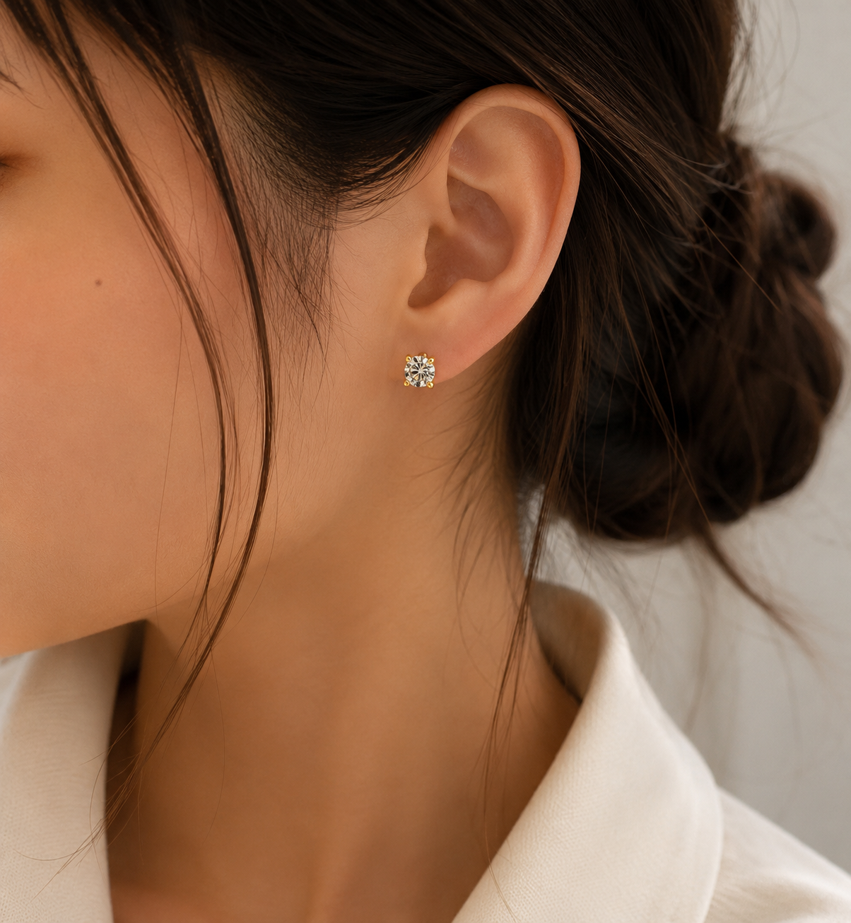 9K Gold Classic Solitaire Stud Earrings