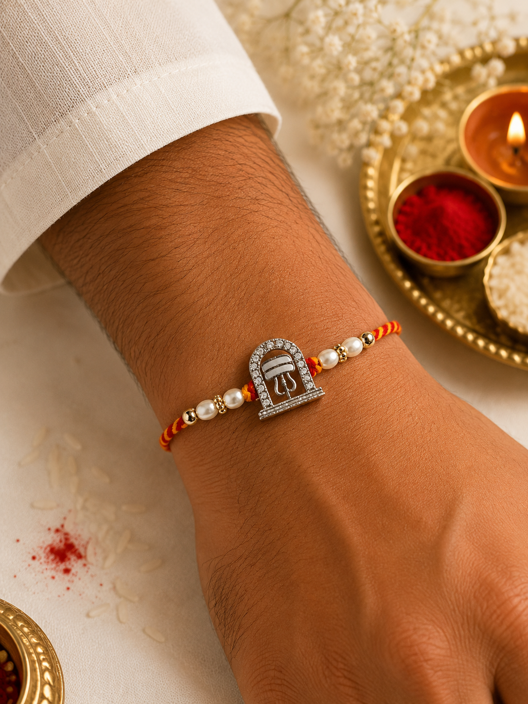 Shivling Pearl Rakhi