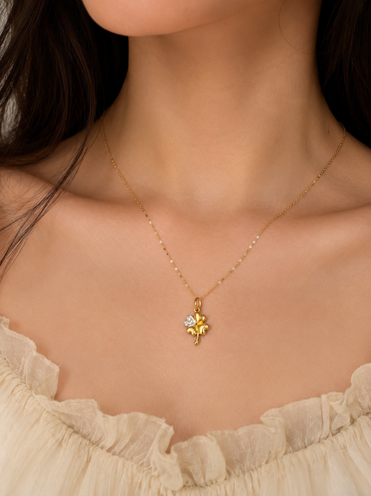 9K Gold Lucky Clover Pendant