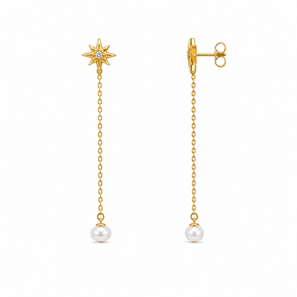 Celestial Pearl Drop Earrings