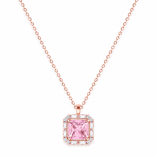 Silver Soft Pink Brilliance Necklace
