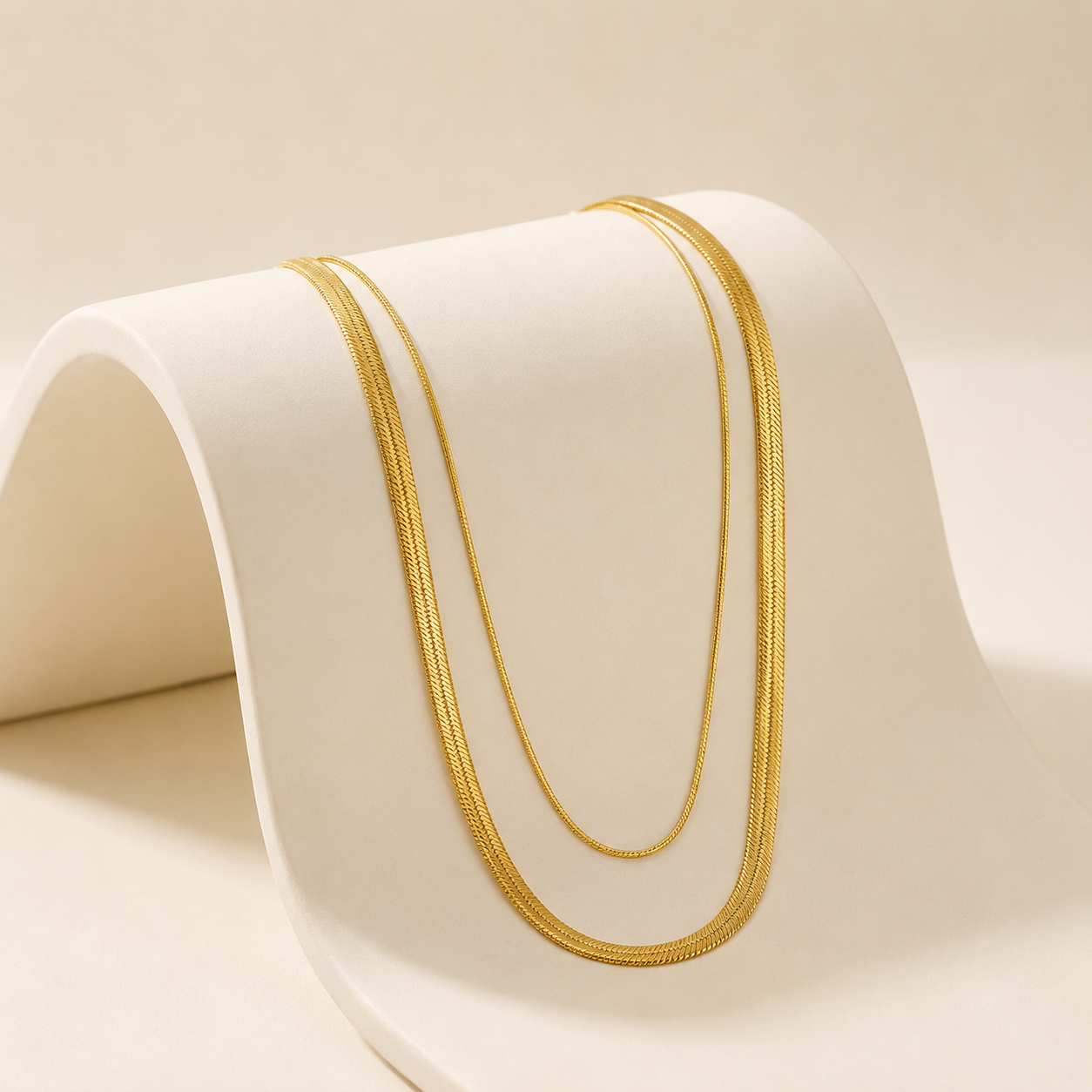 Demi Fine Layered Herringbone Necklace
