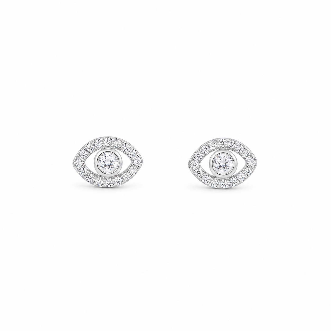 Silver Guardian Eye Stud Earrings