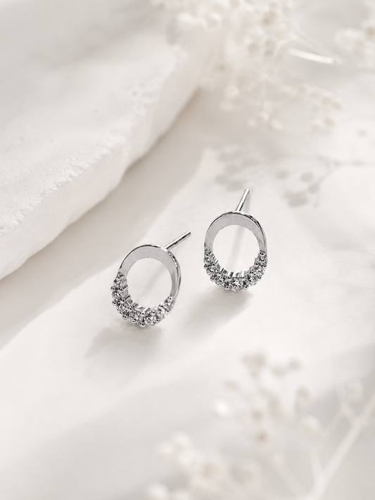 925 Silver Infinity Shine Stud Earrings