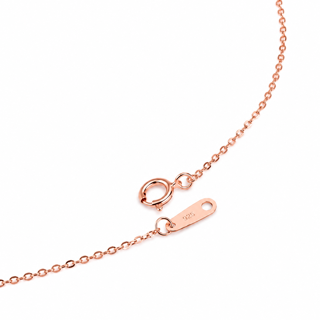 Silver Grace Curve Rose Gold Necklace