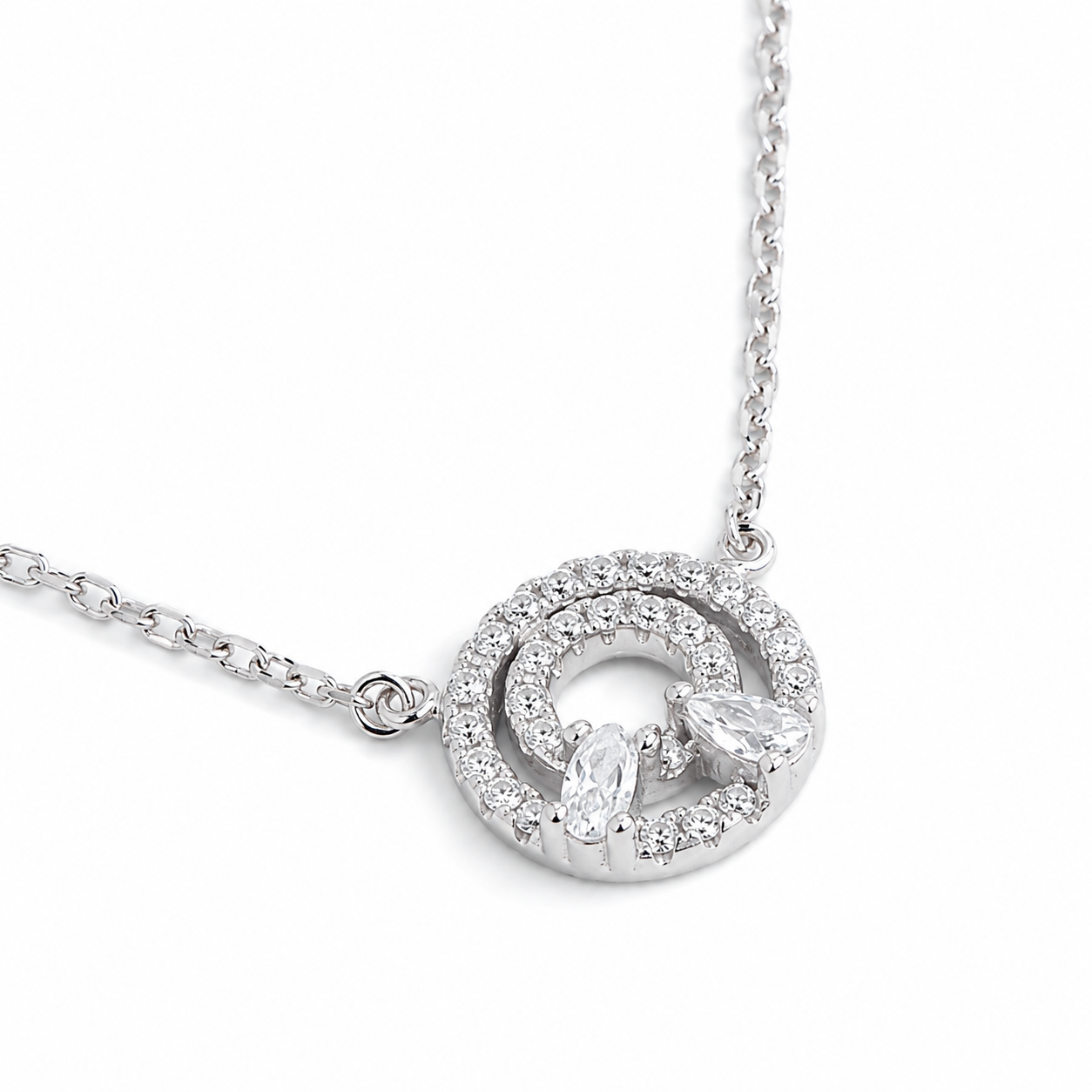 Silver Luxe Circle of Love Sterling Silver Necklace