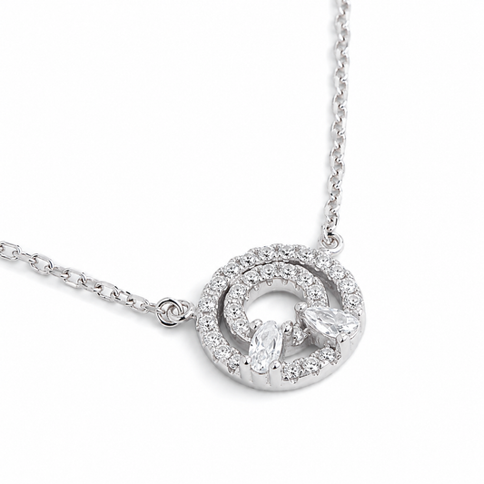 Silver Luxe Circle of Love Sterling Silver Necklace