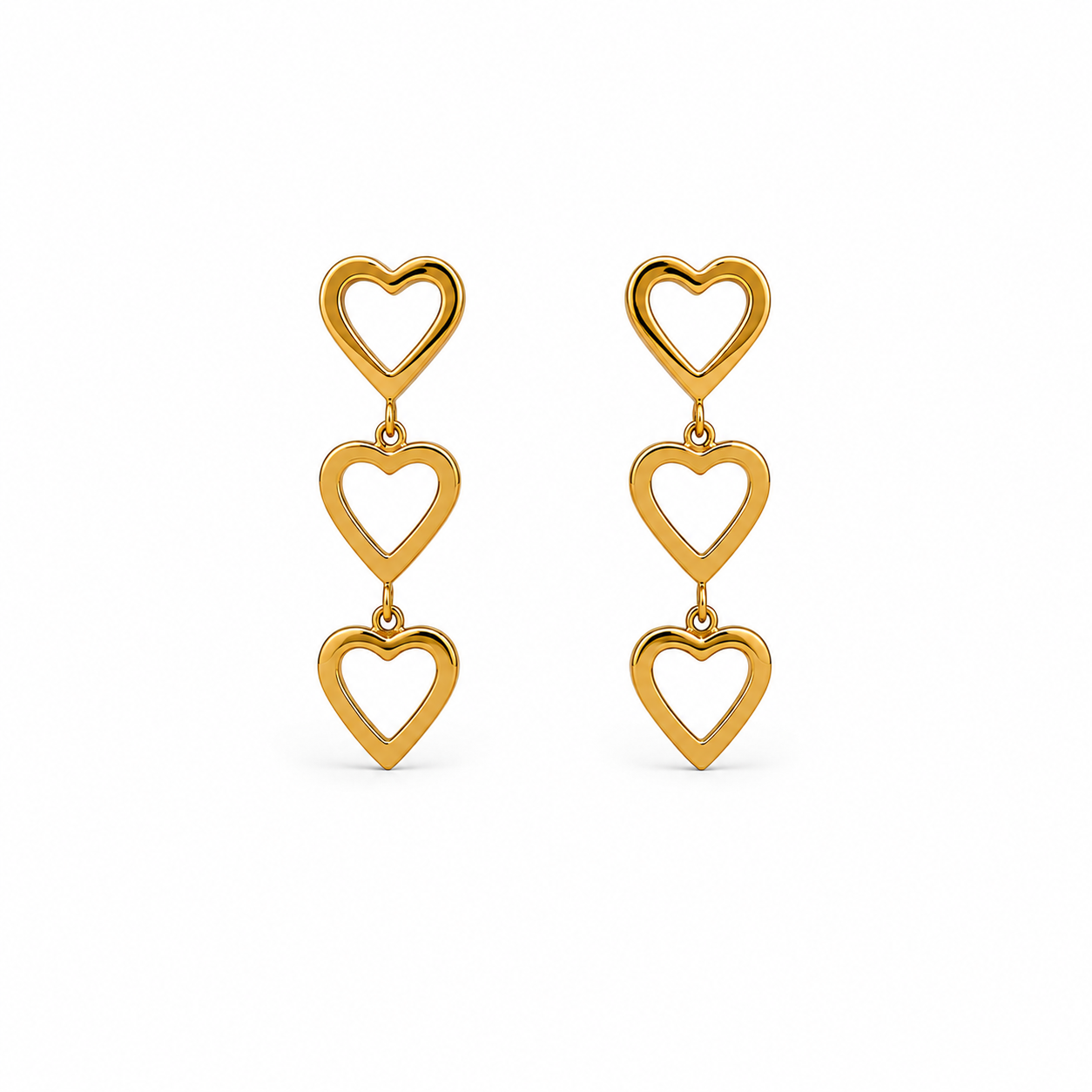 Demi Fine Amour Triple Heart Drop Earrings