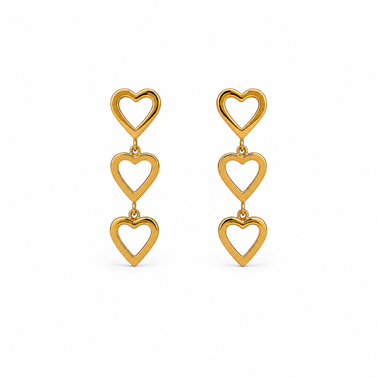 Demi Fine Amour Triple Heart Drop Earrings