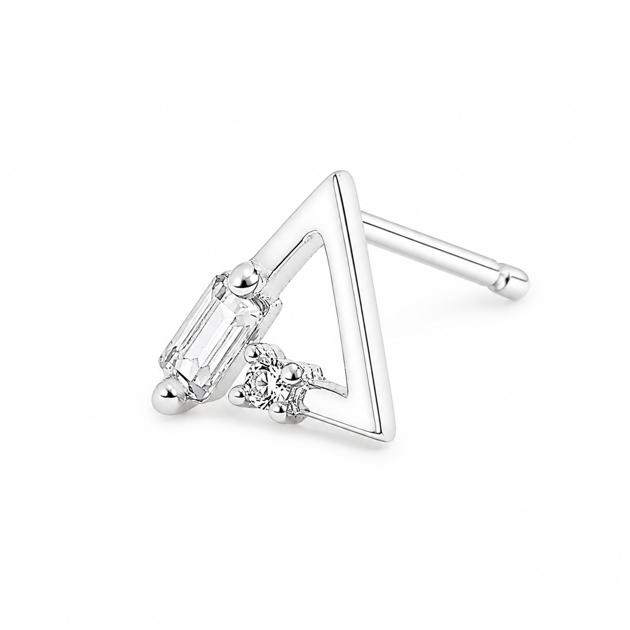 Silver Triangle Edge Studs