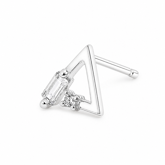 Silver Triangle Edge Studs