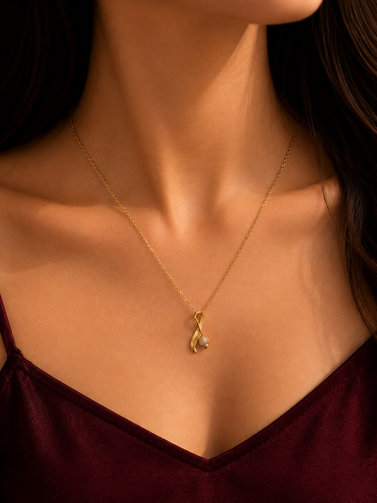 9K Gold Infinity Diamond Pendant