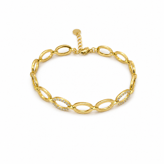 Demi Fine Oval Link Zircon Bracelet
