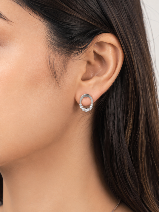 925 Silver Infinity Shine Stud Earrings