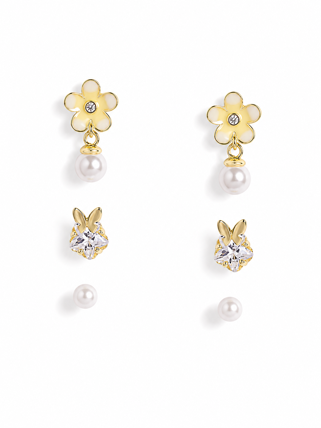 Silver Set of 3 Mini Studs