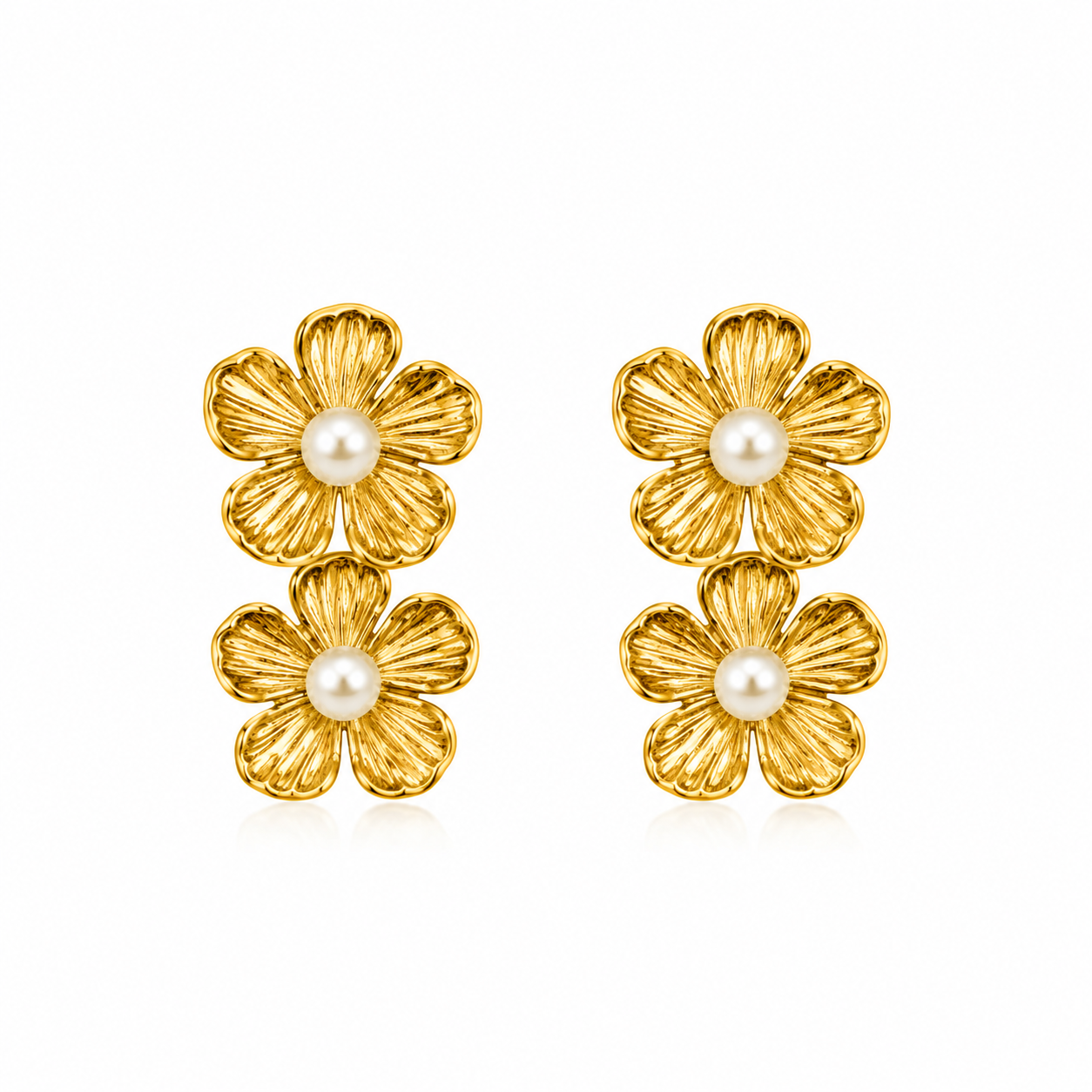 Demi Fine Bloom Pearl Floral Drop Earrings