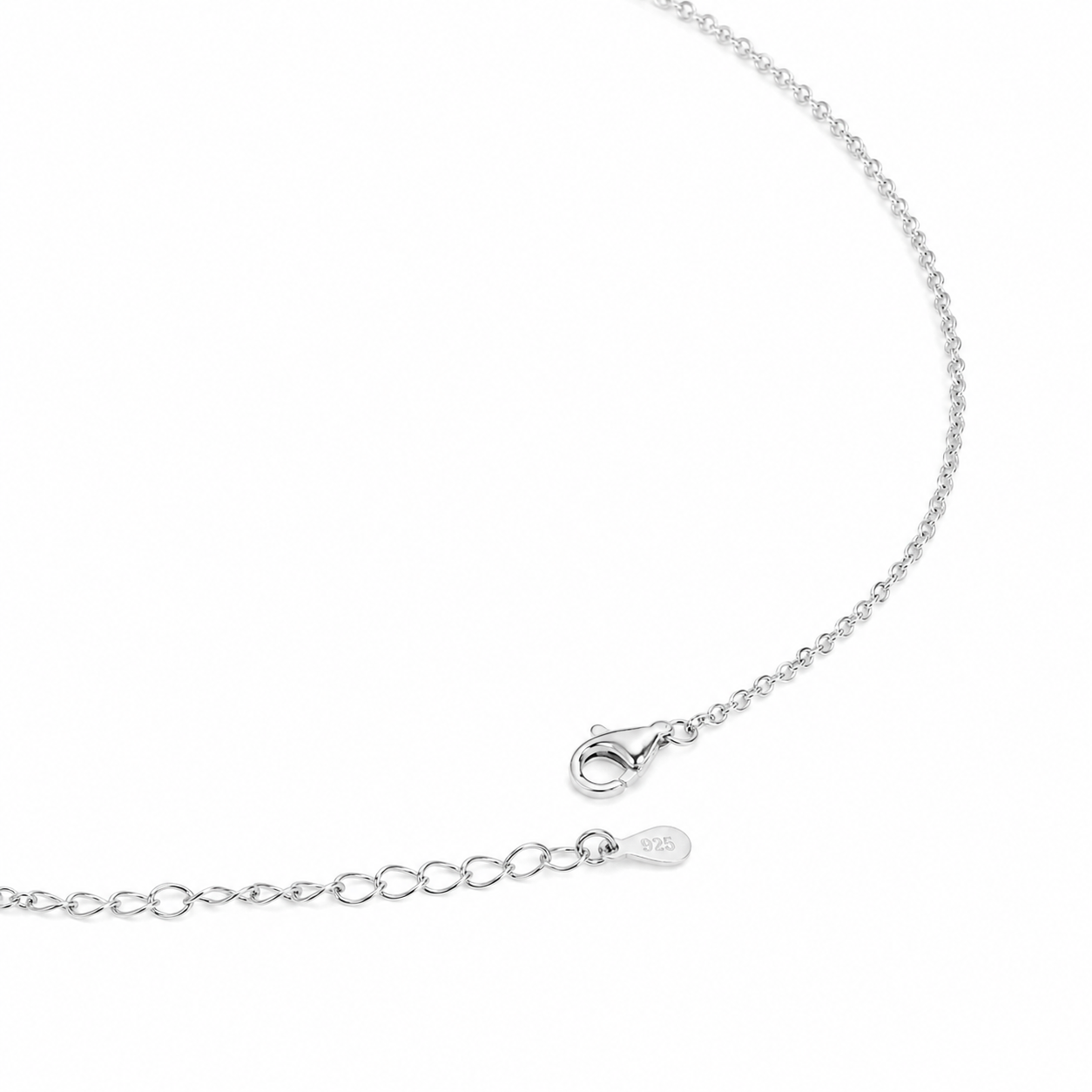 Silver Crystal Drop Silver Necklace