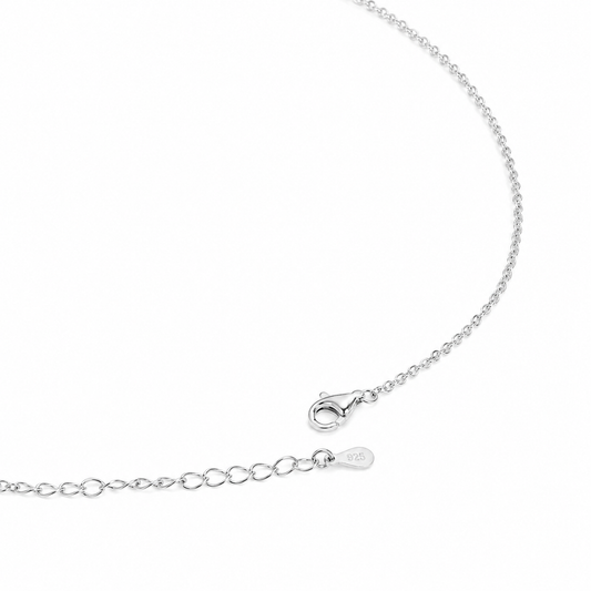 Silver Crystal Drop Silver Necklace