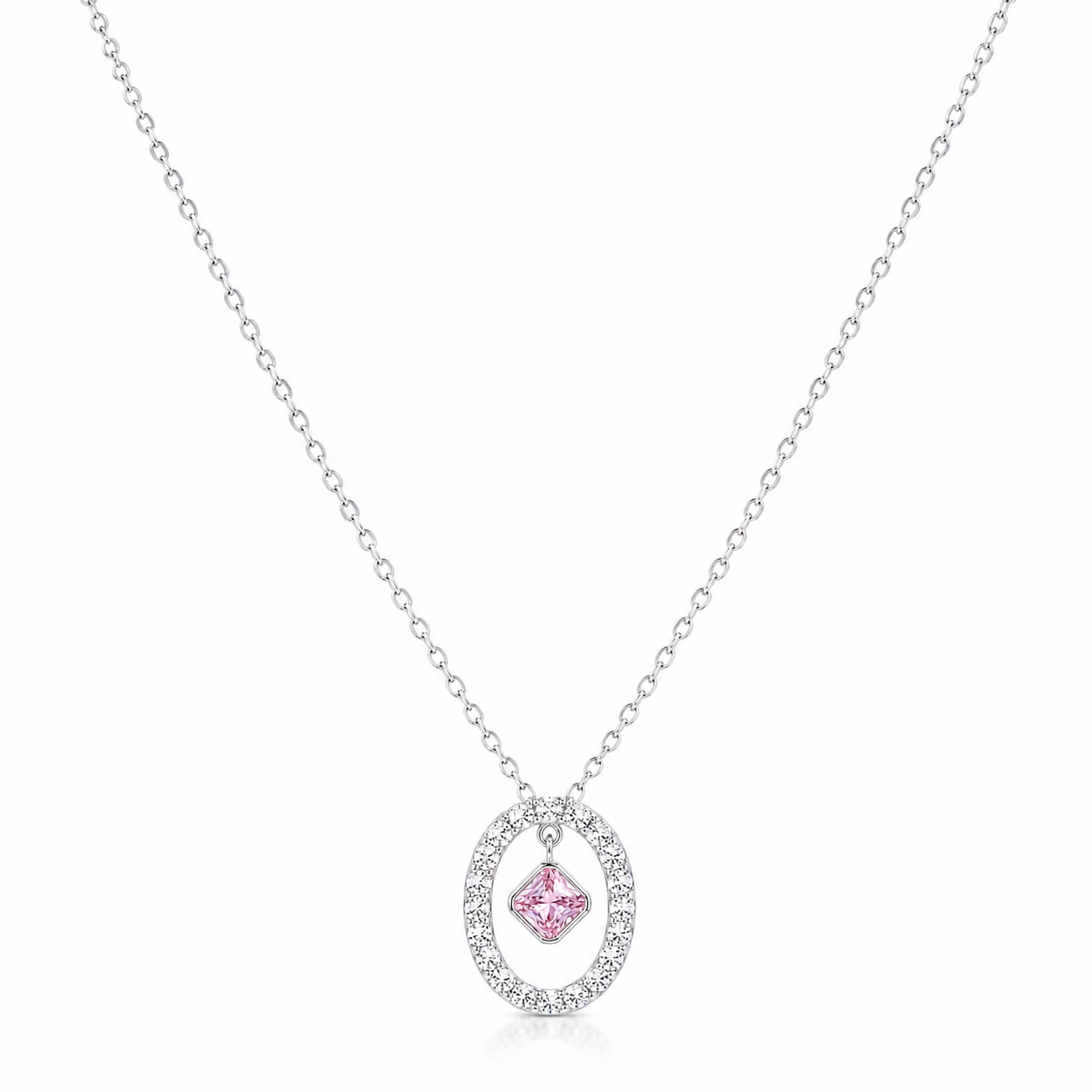 Silver Divine Pink Radiance Necklace