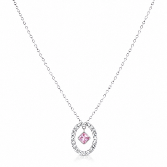 Silver Divine Pink Radiance Necklace
