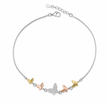Tri-Tone Butterfly Anklet